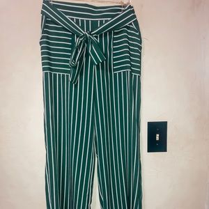 Green and white striped pants, never worn. Size M